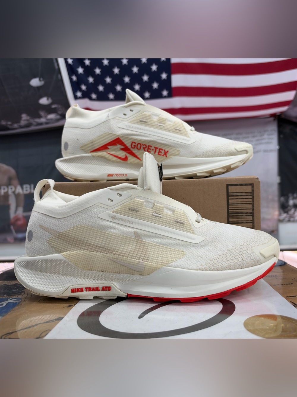 Nike ReactX Pegasus Trail 5 Gore-Tex GTX Sail Picante Red Size 12 FQ0908-100